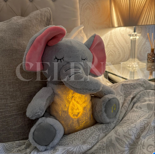 Cozy and Serene: Plush Bear with Lights and Sound to Help Baby Sleep"